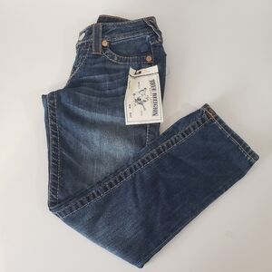 NEW True Religion Rolled Capri Jeans Hidden Hills Blue Denim 24